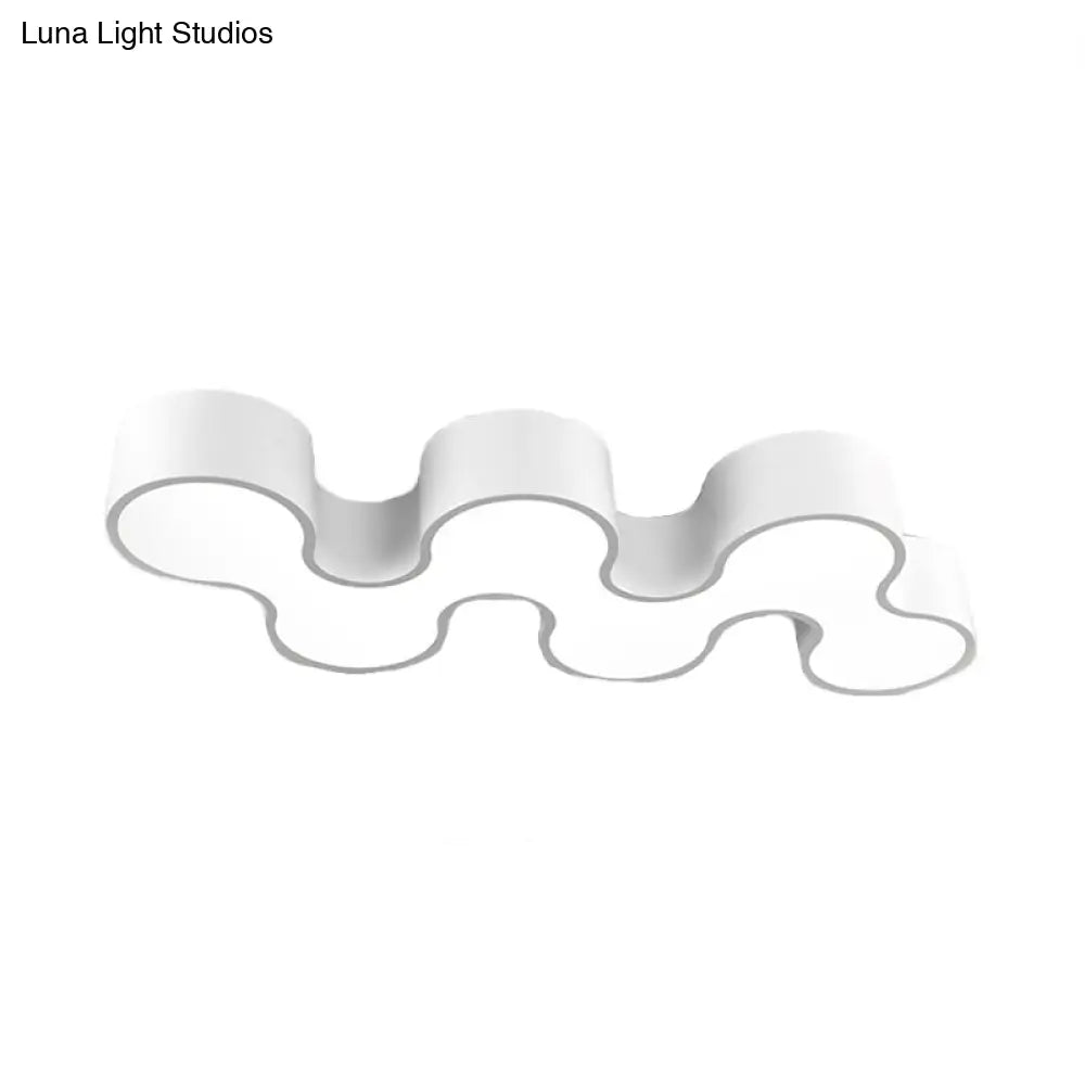 Contemporary Wavy Design Acrylic Flush Mount Led Ceiling Light For Bedroom In Warm/White