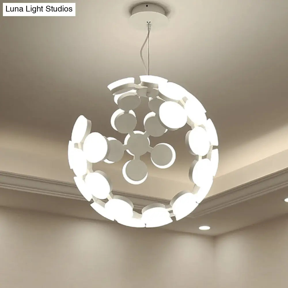 Contemporary White Molecular Led Chandelier - Acrylic Ceiling Light