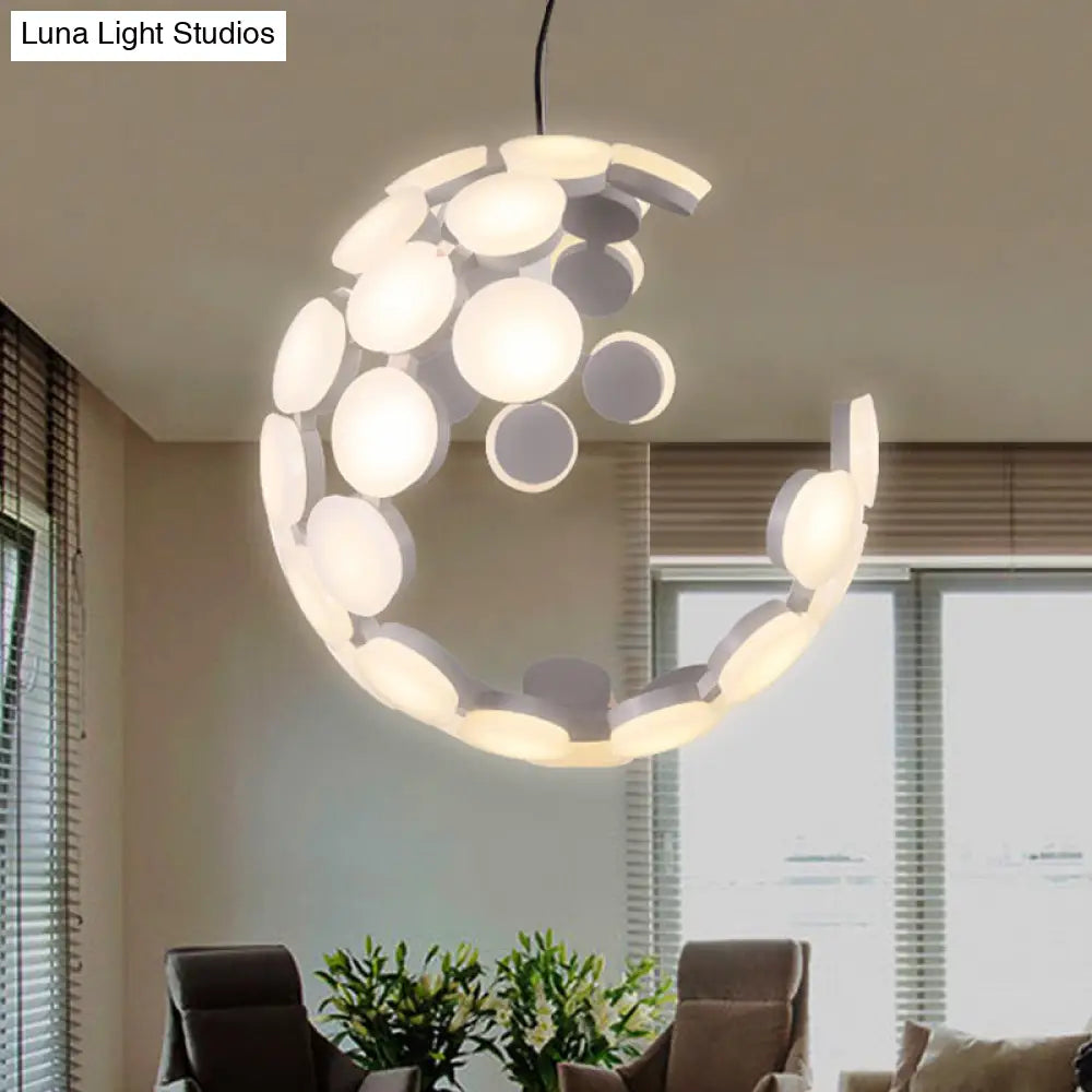 Contemporary White Acrylic Led Chandelier – Modern Hanging Ceiling Light