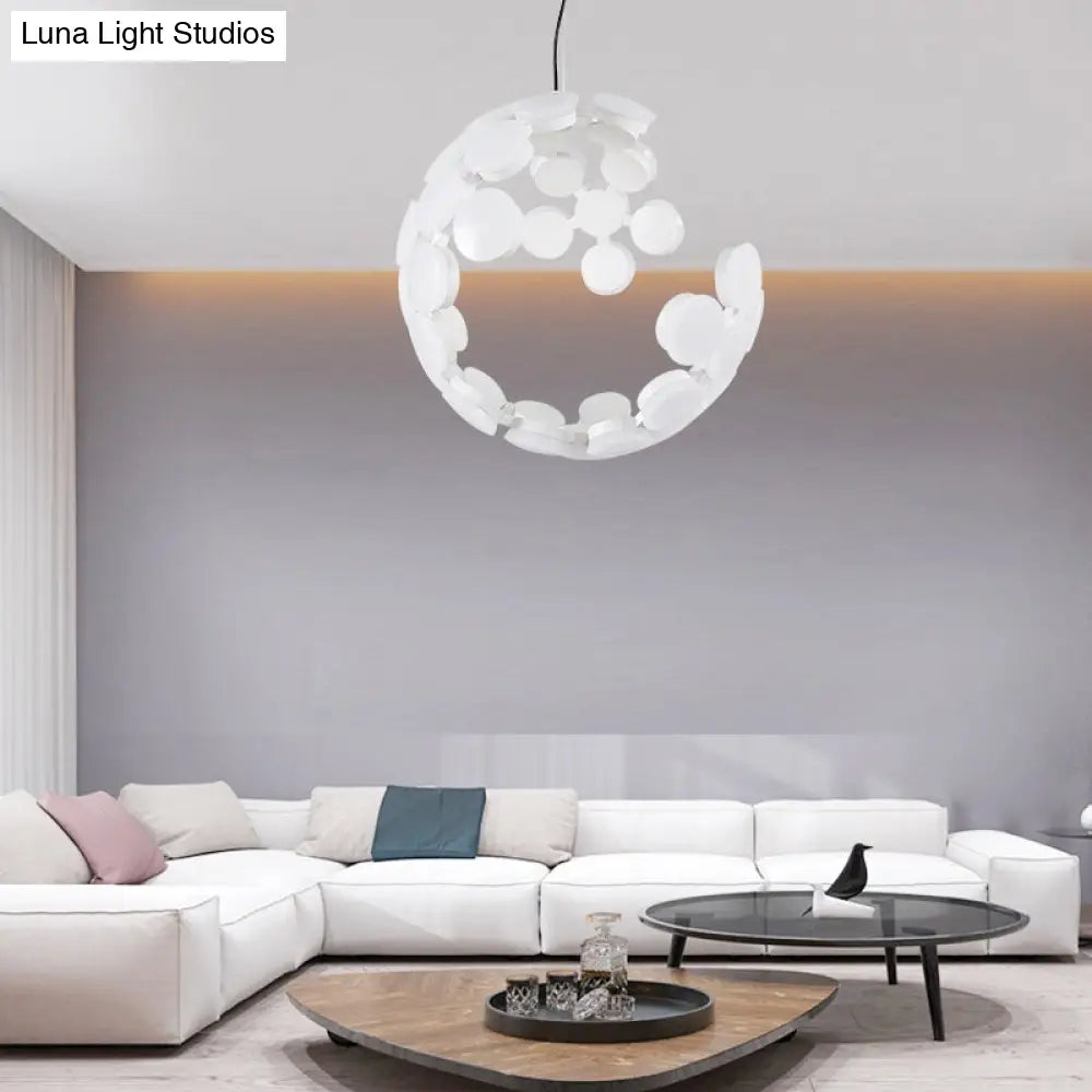 Contemporary White Molecular Led Chandelier - Acrylic Ceiling Light