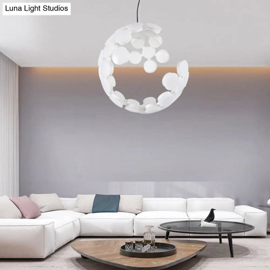 Contemporary White Acrylic Led Chandelier – Modern Hanging Ceiling Light