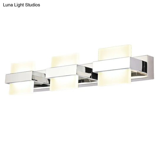 Contemporary White Acrylic Led Vanity Sconce - Wall Mounted Lighting For Bath