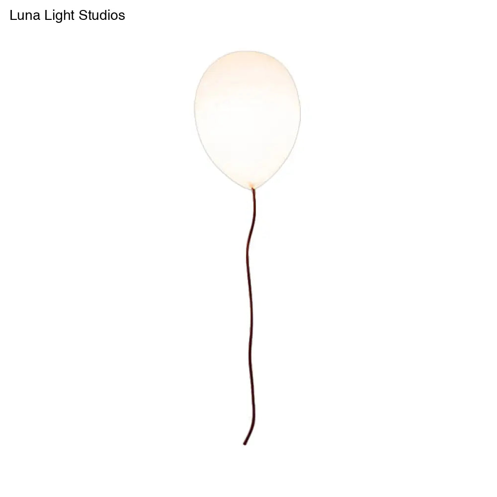 Contemporary White Balloon Shade Flush Mount Light With Opal Glass Ceiling Fixture - 8’/10’ W 1