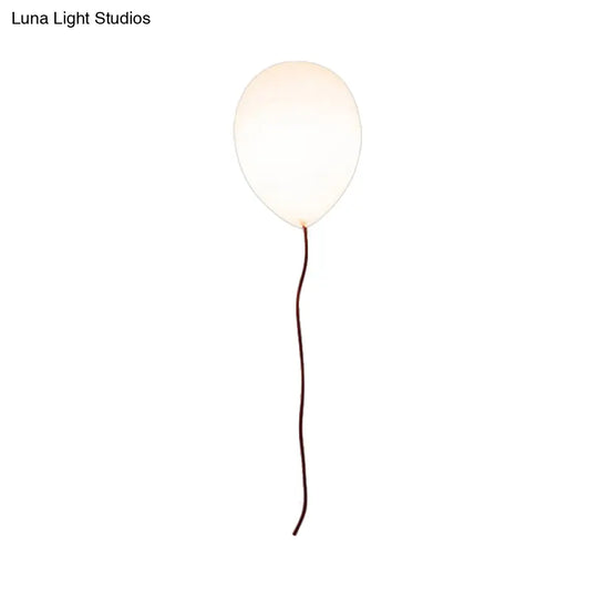 Contemporary White Balloon Shade Flush Mount Light With Opal Glass Ceiling Fixture - 8/10 W 1 Head