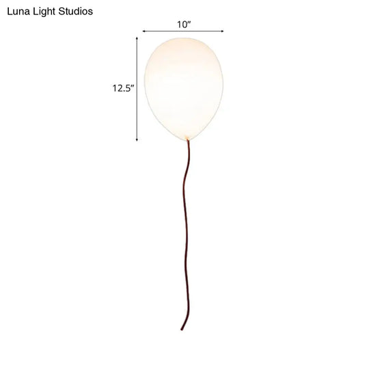 Contemporary White Balloon Shade Flush Mount Light With Opal Glass Ceiling Fixture - 8/10 W 1 Head