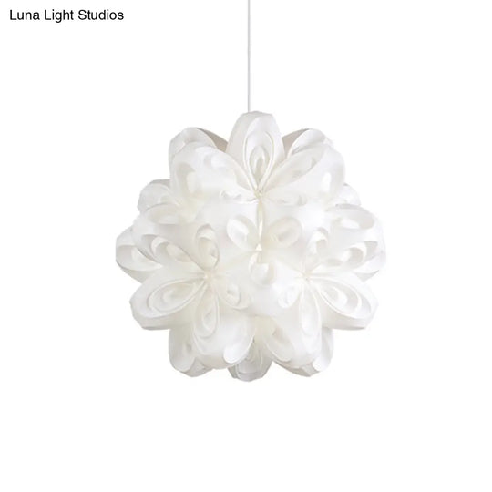 Contemporary White Bedside Pendant Ceiling Fixture With Blossom Acrylic Shade