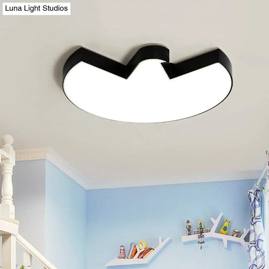 Contemporary White/Black Pigeon Led Flushmount Ceiling Light For Bedroom Black
