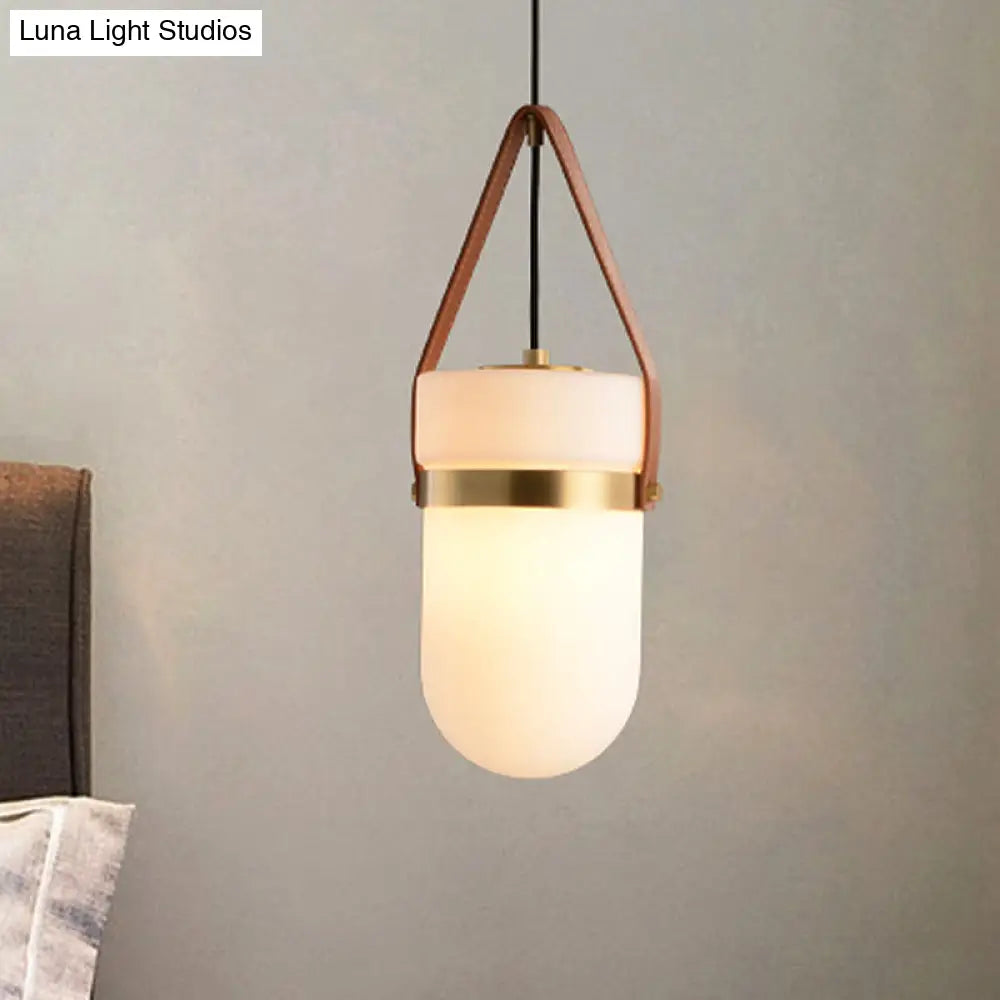 Contemporary White Glass Ceiling Pendant Lamp For Bedrooms