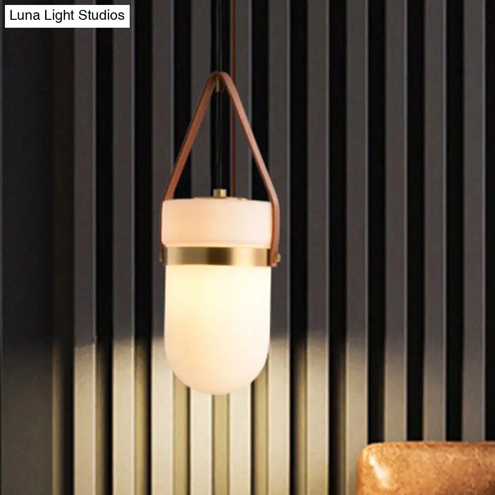 Contemporary White Glass Ceiling Pendant Lamp For Bedrooms