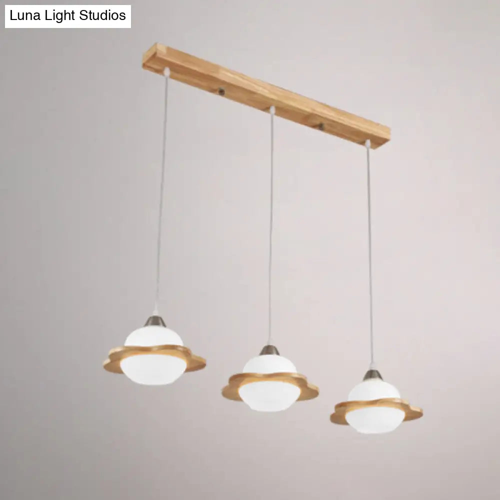 Contemporary White Glass Hanging Light With 3 Heads - Perfect For Dining Room Ceiling Lighting