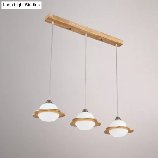 Contemporary White Glass Hanging Light With 3 Heads - Perfect For Dining Room Ceiling Lighting