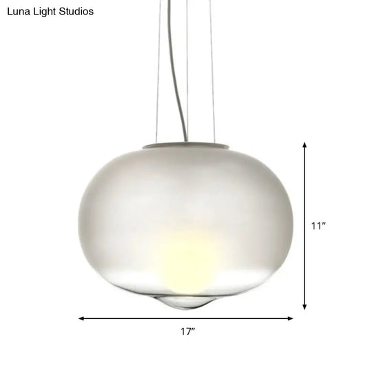 Contemporary White Glass Orb Pendant Light For Kitchen - 1 Head Ceiling Lamp 12.5’/17’ Wide