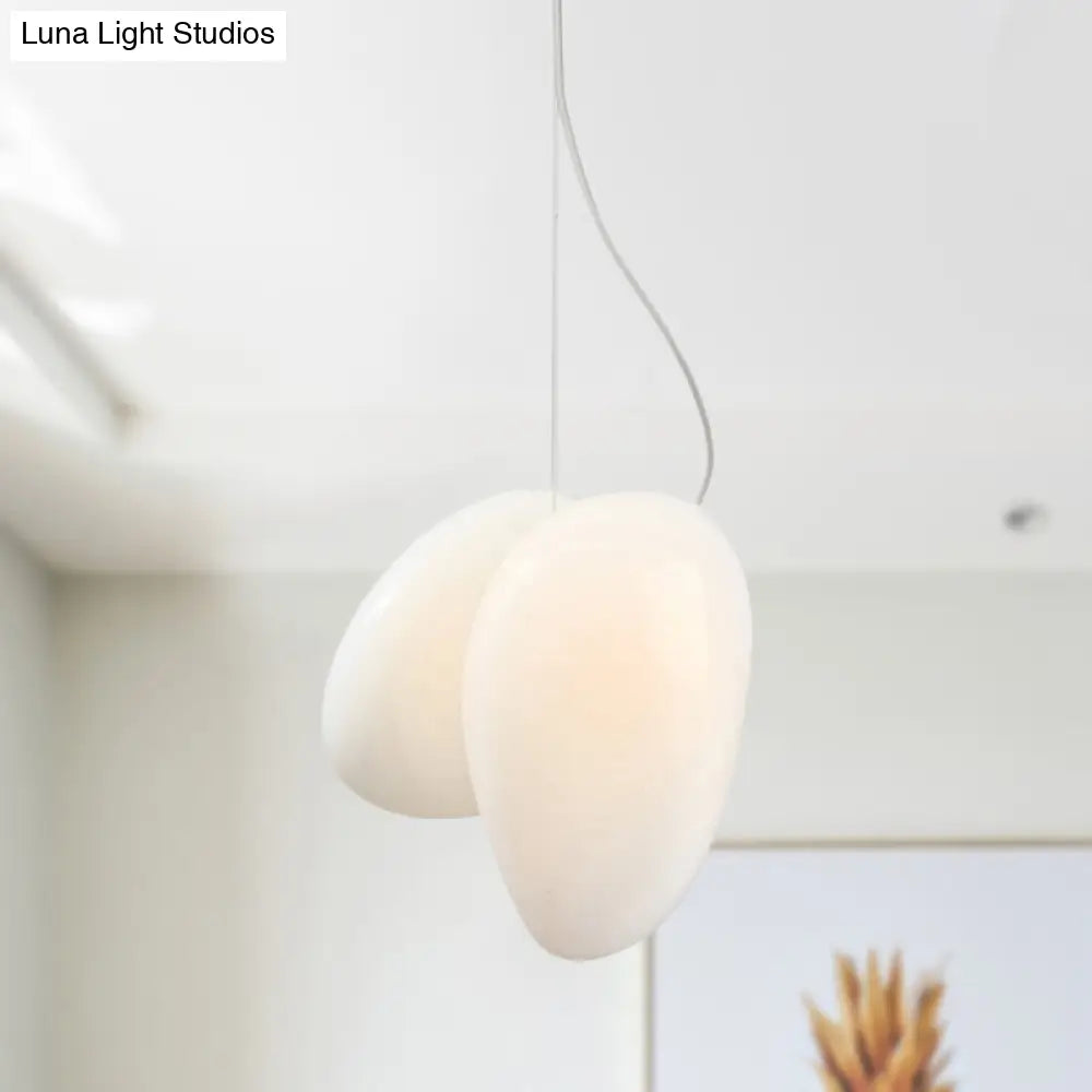 Contemporary White Glass Pendant Light For Dining Room Ceiling