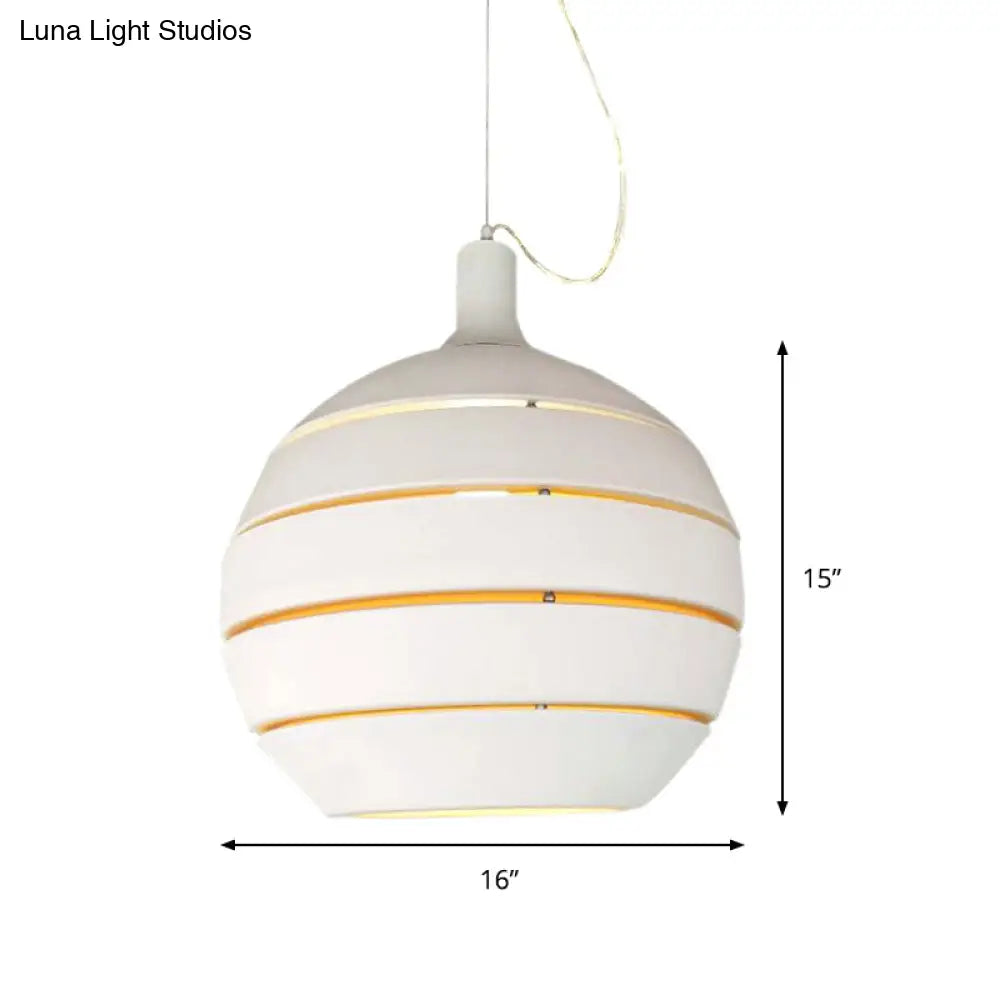 Contemporary White Globe Drop Pendant Light For Dining Room