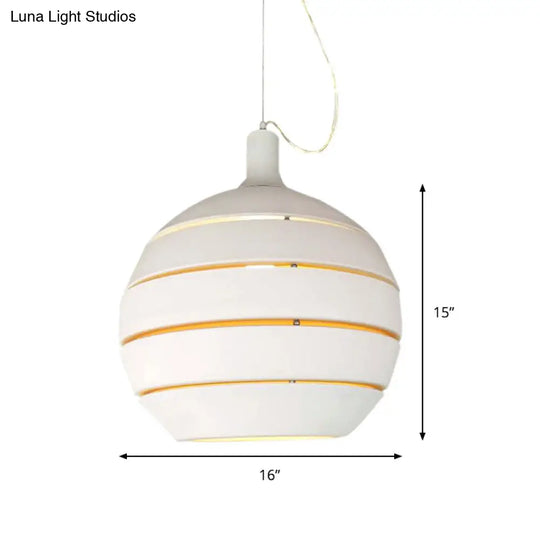 Contemporary White Globe Drop Pendant Light For Dining Room