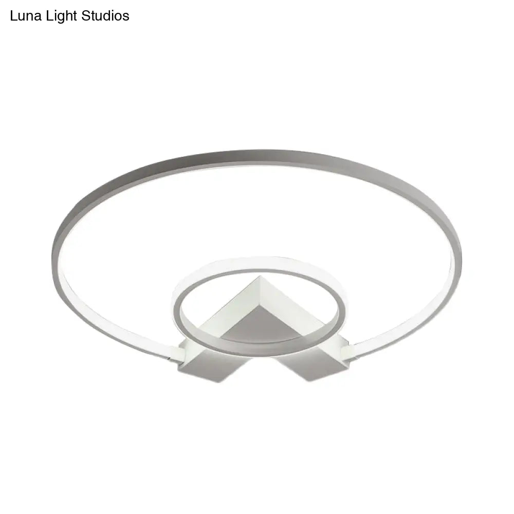 Contemporary White/Gold Led Ceiling Flush Mount With Chic 2 - Circle Design