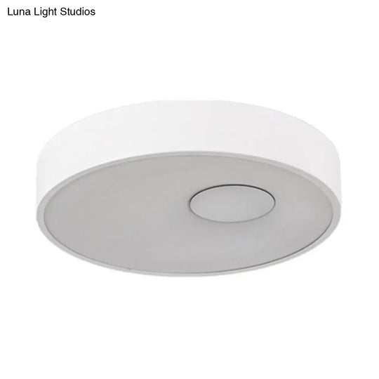 Contemporary White Led Bedroom Flushmount Ceiling Light With Acrylic Diffuser - 18/23.5 Metal