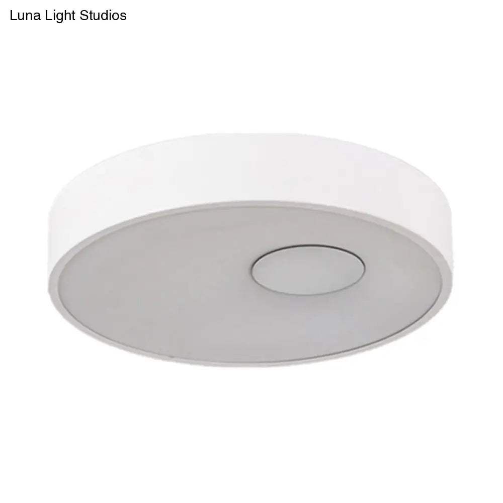Contemporary White Led Bedroom Flushmount Ceiling Light With Acrylic Diffuser - 18’/23.5’ Metal