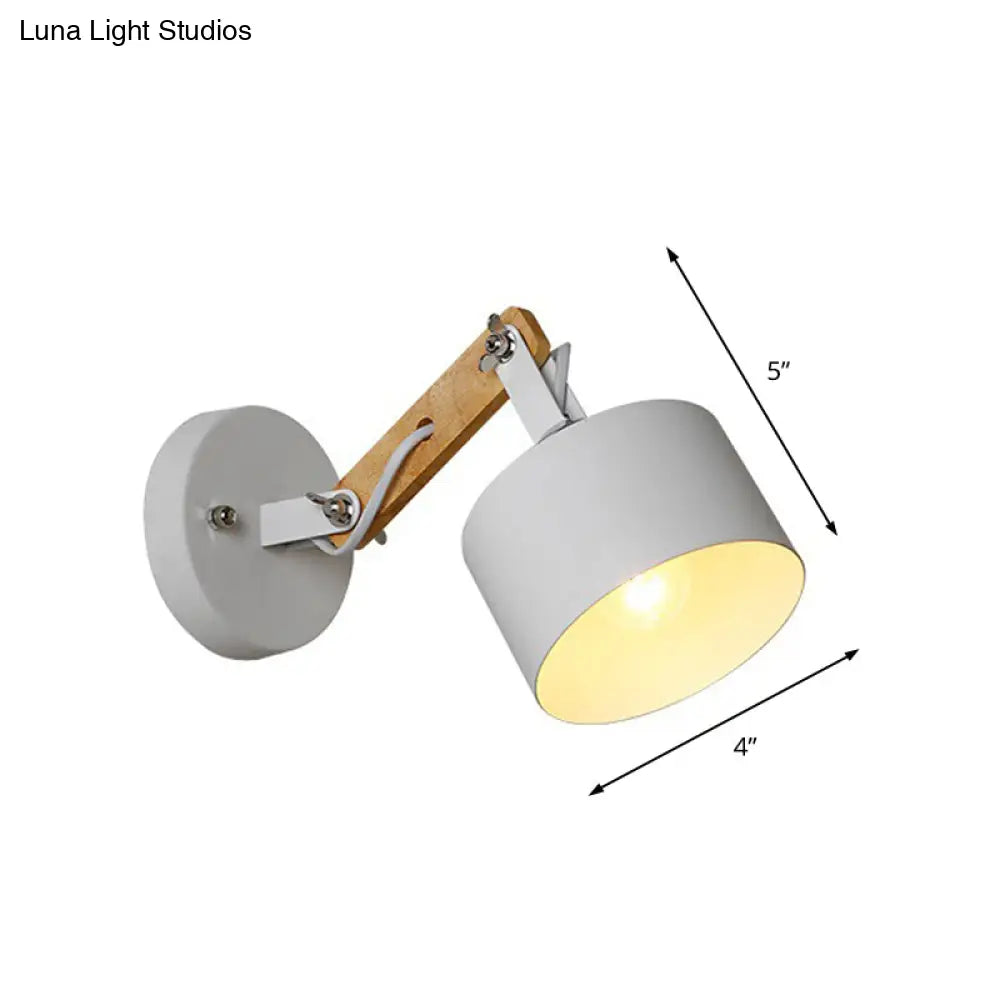 Contemporary White Metal Rotatable Wall Light For Corridor - Stylish Bulb Sconce Fixture