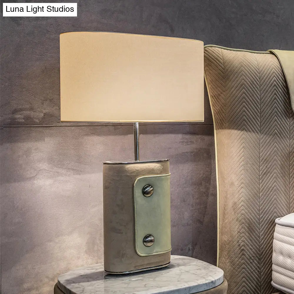 Contemporary White Shaded Table Light - Small Desk Lamp For Bedroom