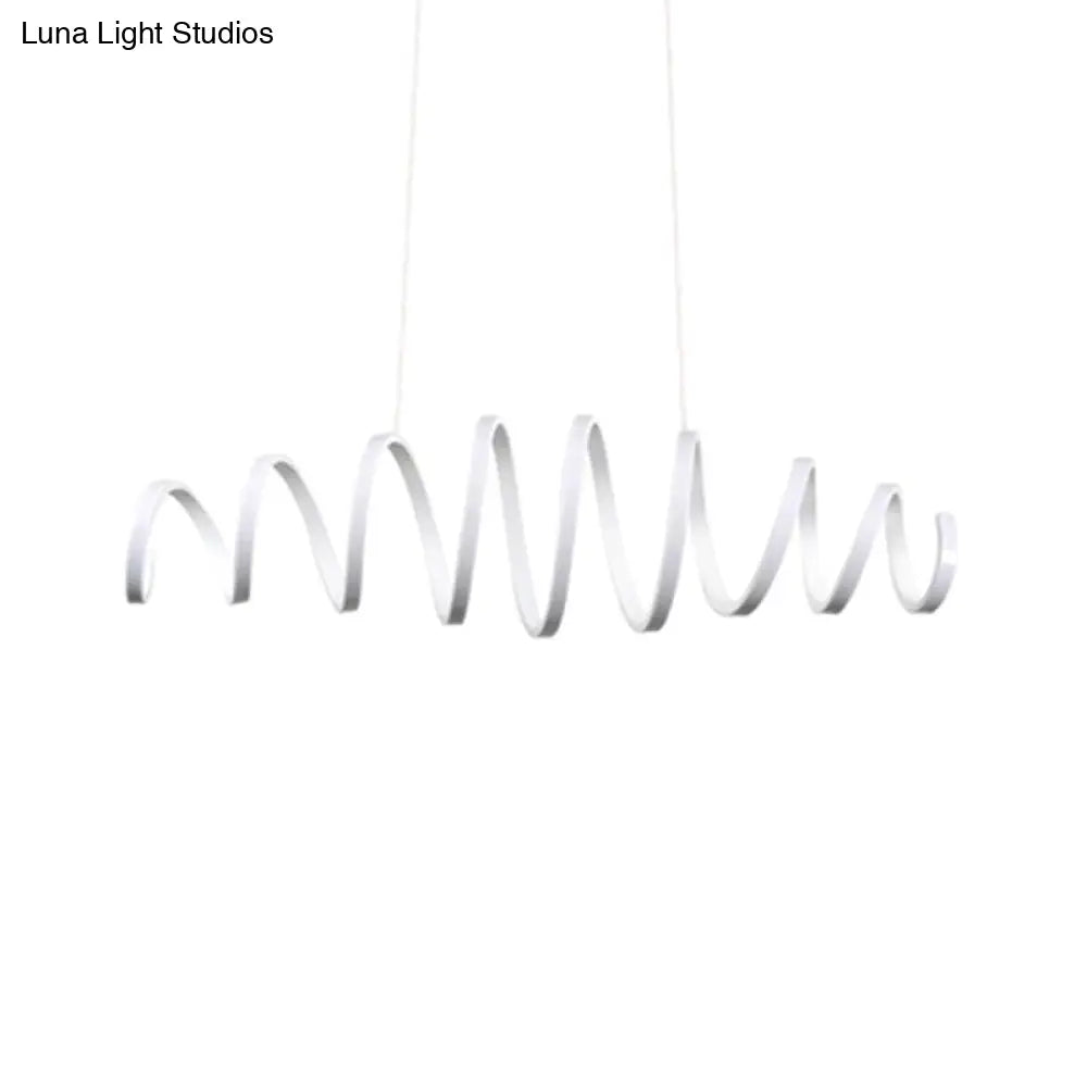 Contemporary White Spiral Chandelier Pendant Light With Acrylic And Led - Ideal For Dining Rooms