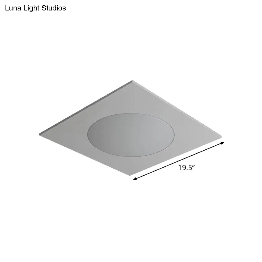 Contemporary White Square Flushmount Led Ceiling Fixture - 19.5’/23.5’ W Warm/White Light