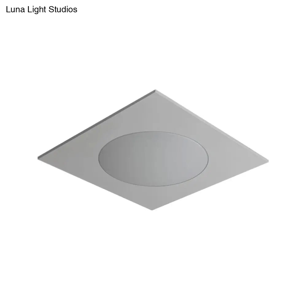 Contemporary White Square Flushmount Led Ceiling Fixture - 19.5/23.5 W Warm/White Light