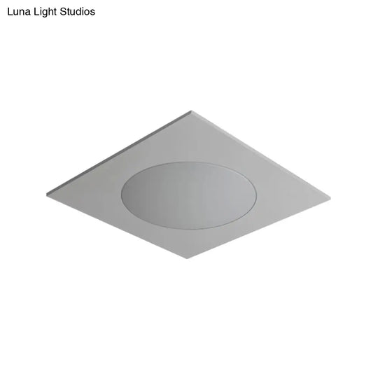 Contemporary White Square Flushmount Led Ceiling Fixture - 19.5/23.5 W Warm/White Light