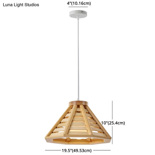 Contemporary Wood Shade Pendant Light - Modern Hanging Fixture