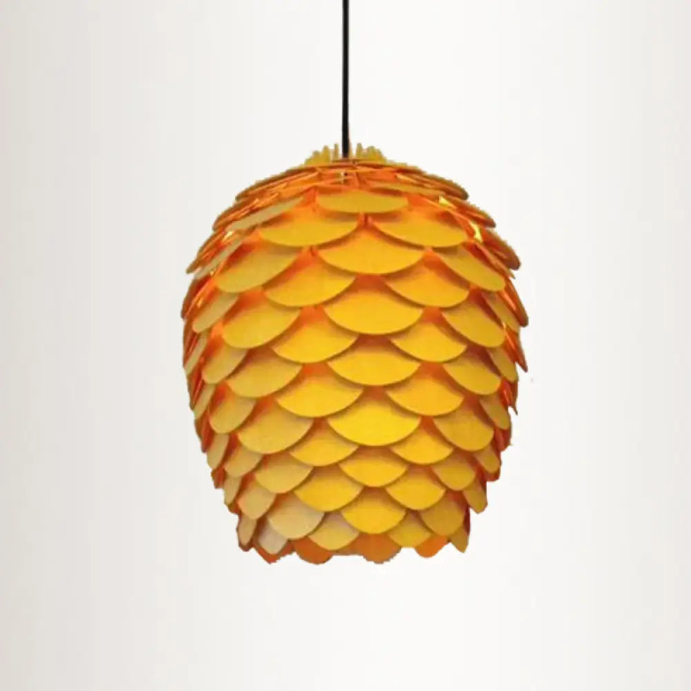 Contemporary Wood Shaded Pendant Light: Elegant Lighting Fixture For Restaurants / C