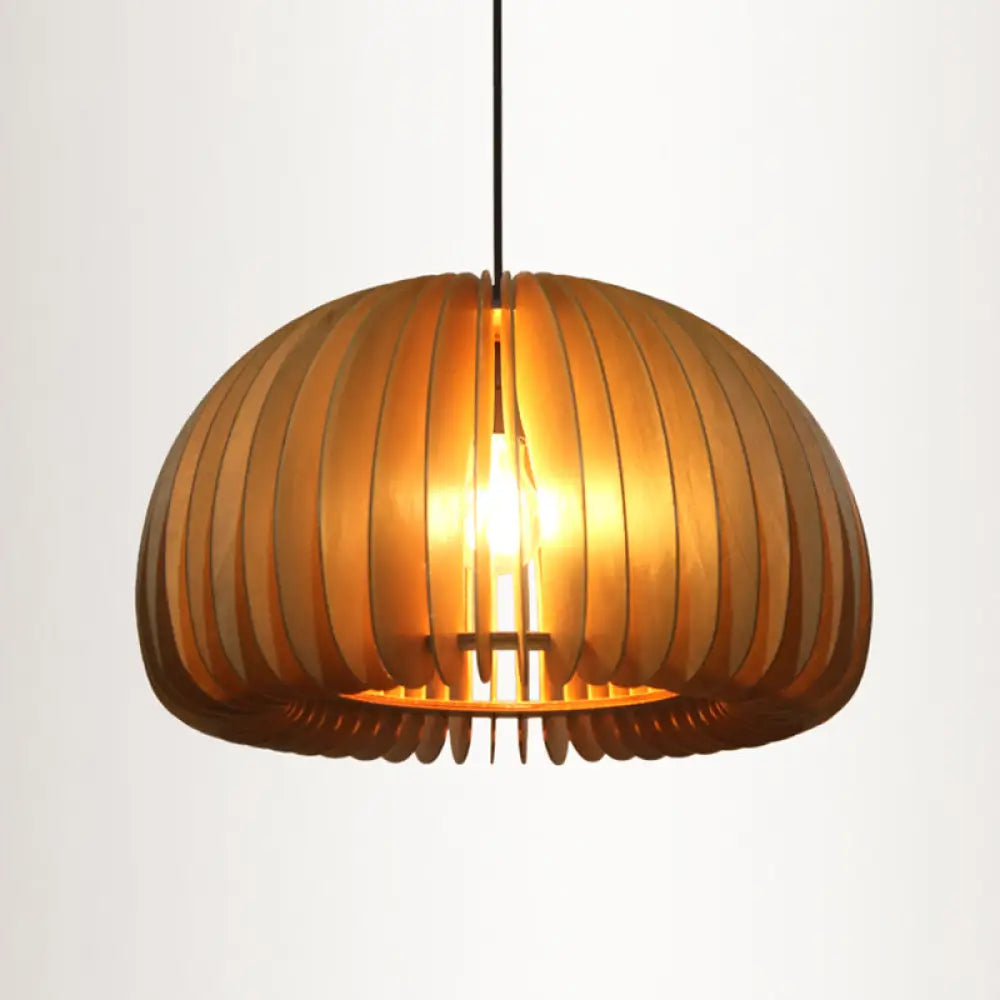 Contemporary Wood Shaded Pendant Light: Elegant Lighting Fixture For Restaurants / D