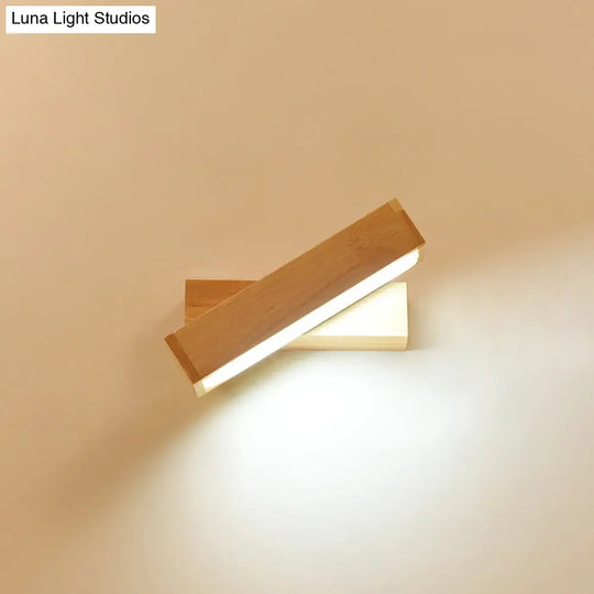 Contemporary Wood Wall Sconce With Acrylic Shade - Single-Bulb Lighting For Corridors