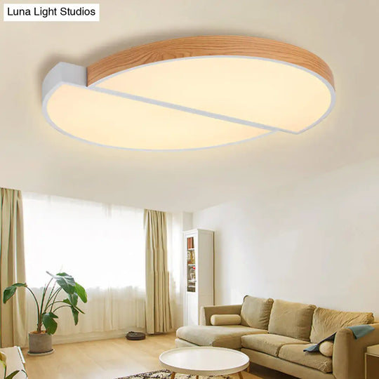 Contemporary Wood White Led Circle Flush Mount Lamp - 20.5 And 33 Diameter / Warm