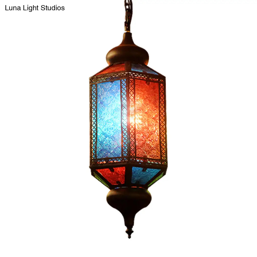 Copper Art Deco Lantern Suspension Light For Restaurants With 1 Bulb