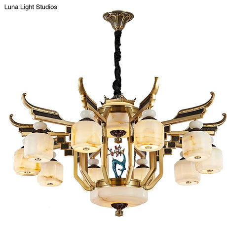 Copper Chandelier with Marble 20+ Lights Remote Control chandelier