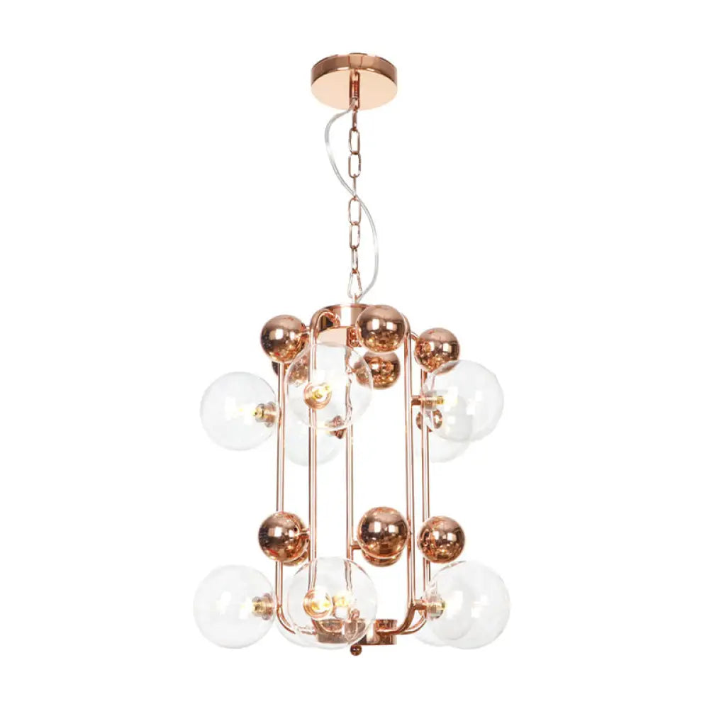 Copper/Gold Finish Industrial Chandelier With Clear/Amber/Smoke Gray Mirror Glass – 6/8/10 Heads
