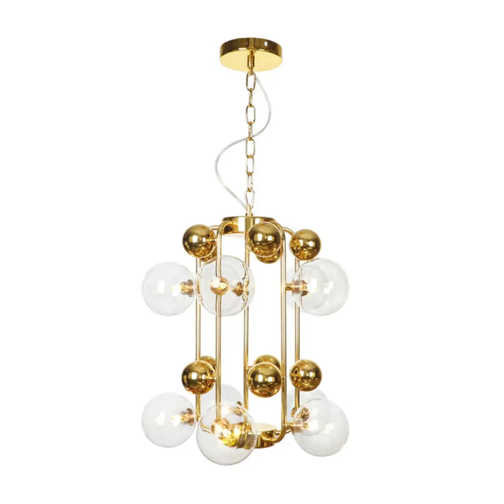 Copper/Gold Finish Industrial Chandelier With Clear/Amber/Smoke Gray Mirror Glass – 6/8/10 Heads
