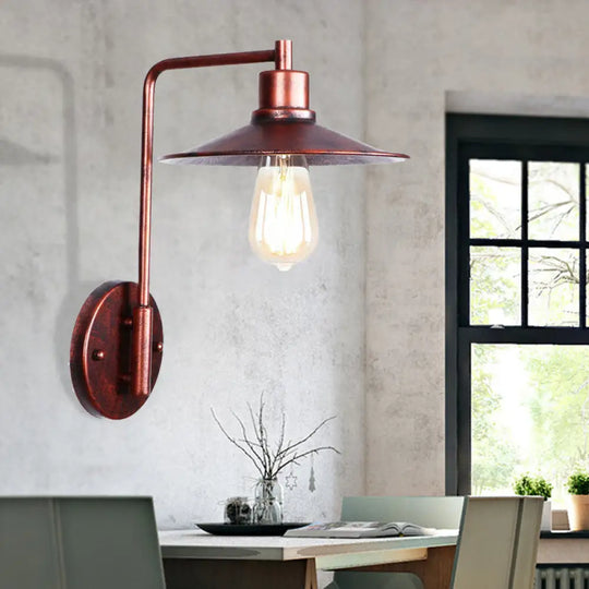 Copper Industrial Wall Sconce With Cone/Dome/Wide Flare Shade - Stylish Dining Room Light Fixture /