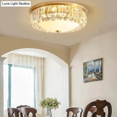 Copper Led Crystal Ceiling Lamp For Bedroom Living Room