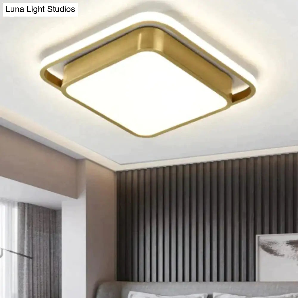 Copper Living Room Lamp Square Led Ceiling