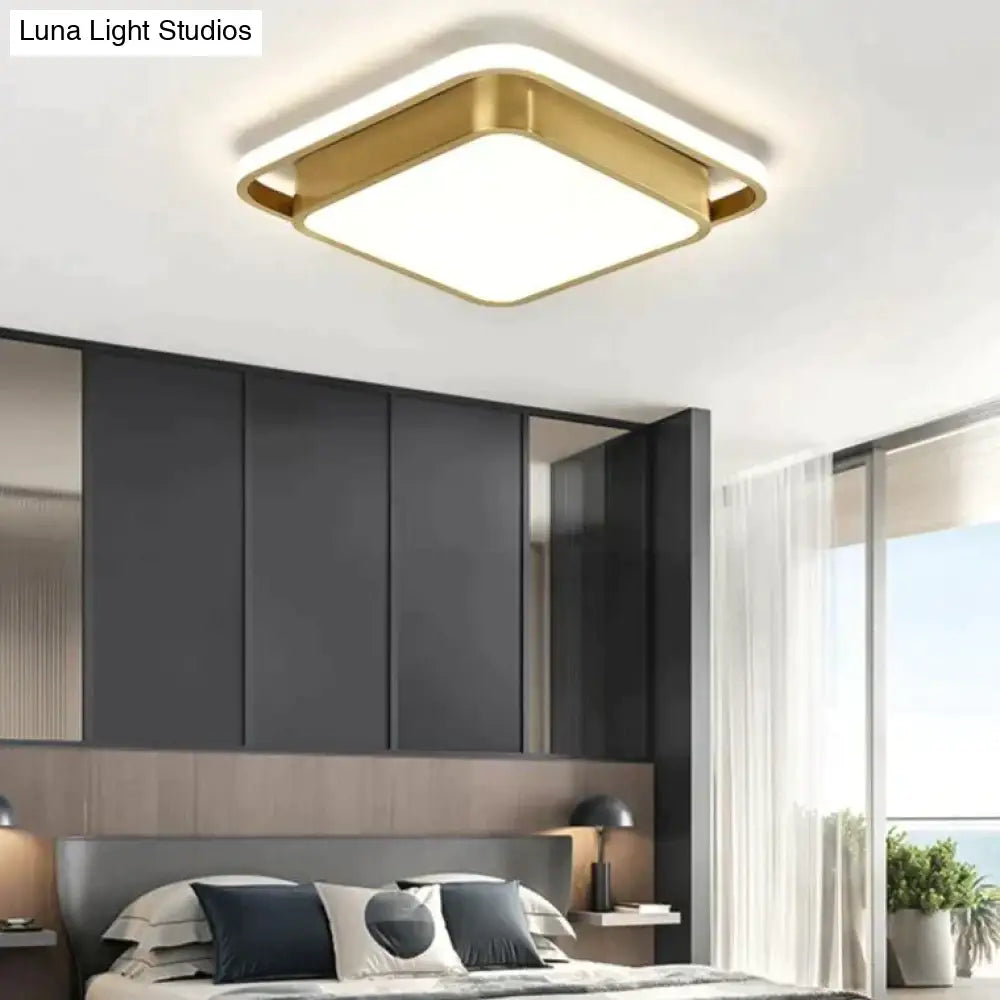 Copper Living Room Lamp Square Led Ceiling