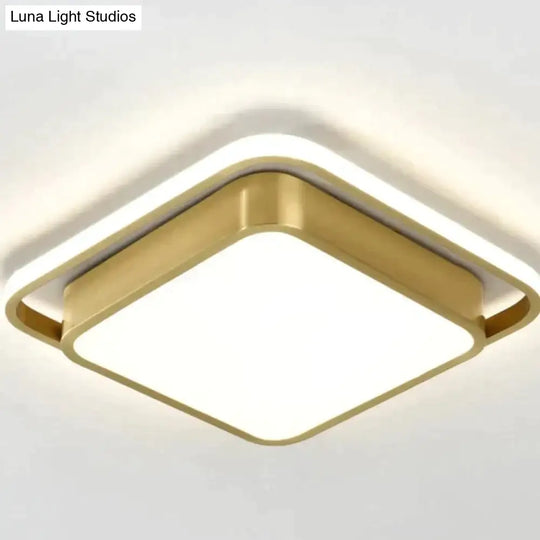 Copper Living Room Lamp Square Led Ceiling