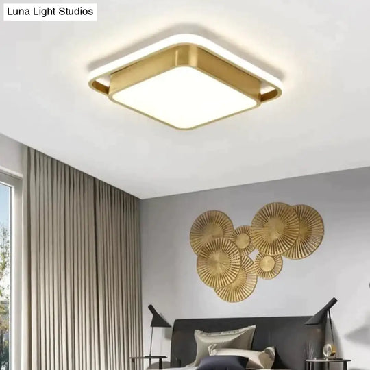 Copper Living Room Lamp Square Led Ceiling