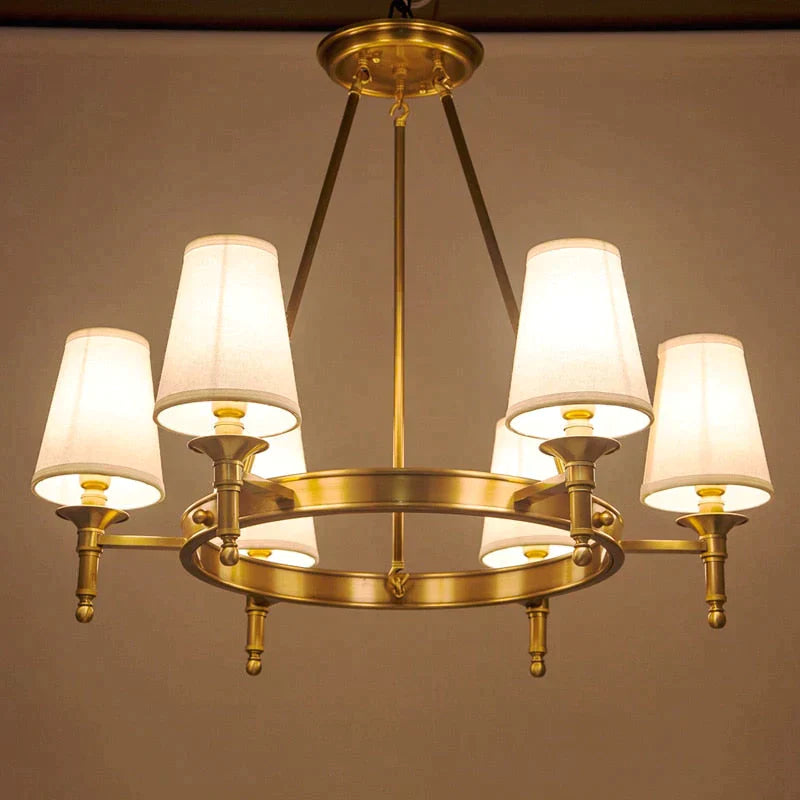 Copper Round 6 - 8 Light Chandelier For Bedroom Kitchen Dining Room Living