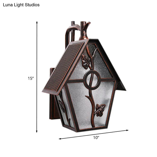 Copper Seeded Glass Wall Sconce Lamp - Countryside House Lighting