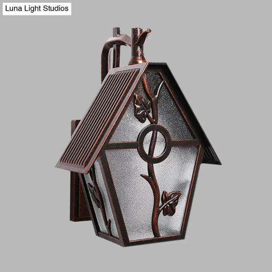 Copper Seeded Glass Wall Sconce Lamp - Countryside House Lighting