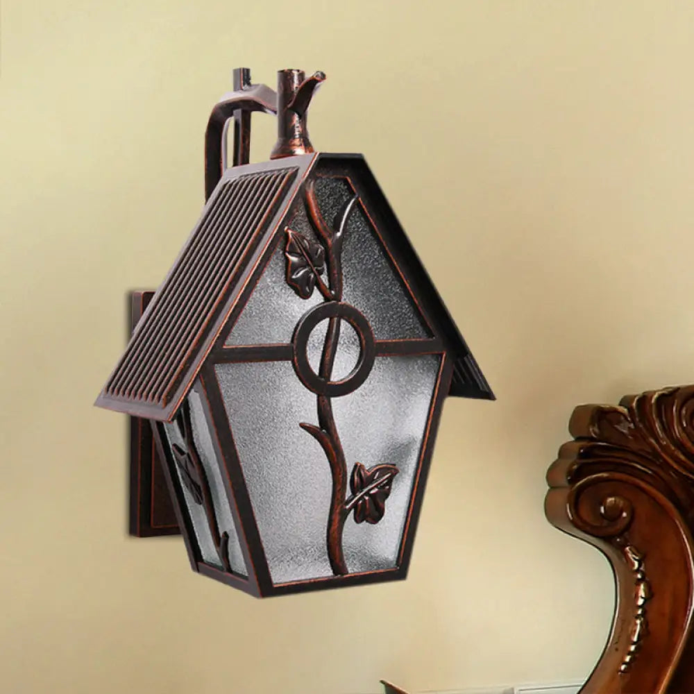 Copper Seeded Glass Wall Sconce Lamp - Countryside House Lighting