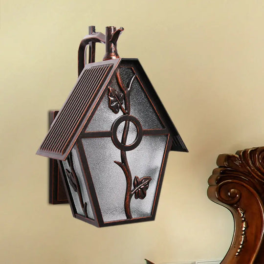 Copper Seeded Glass Wall Sconce Lamp - Countryside House Lighting