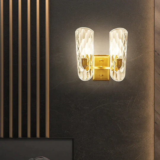 Copper Wall Lamp Light Luxury Bedroom Bedside Single-Headed Double-Headed Corridor Study Living Room