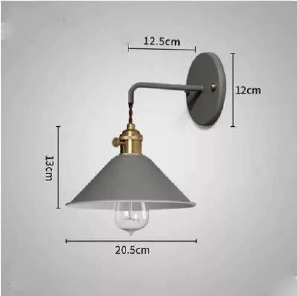 Copper Wall Lamp Nordic Macaron Color Children’s Room Bedside Creative Personality Hemp Grey / 5